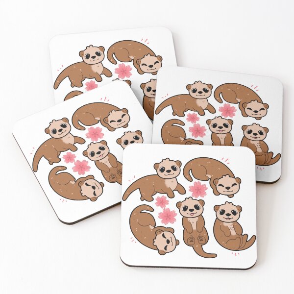 Item preview, Cute sea otter with pink cherry blossom designed and sold by Mossysplashart.
