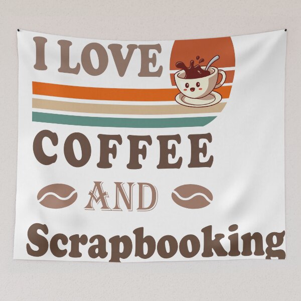 Aperçu de l'œuvre j'aime le café et le scrapbooking créée et vendue par TrendsDesign ⭐⭐⭐⭐⭐.