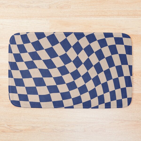 Item preview, Indigo Blue and Beige Twisted Checkerboard designed and sold by thelustrous.