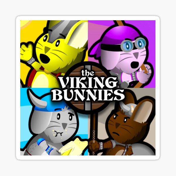 Viking Bunnies Pop Art Sticker