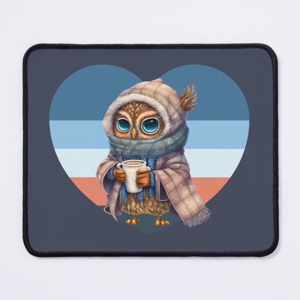 Item preview, Valentine Sunset Chibi Owl Drinking Hot Chocolate designed and sold by PBJArt.