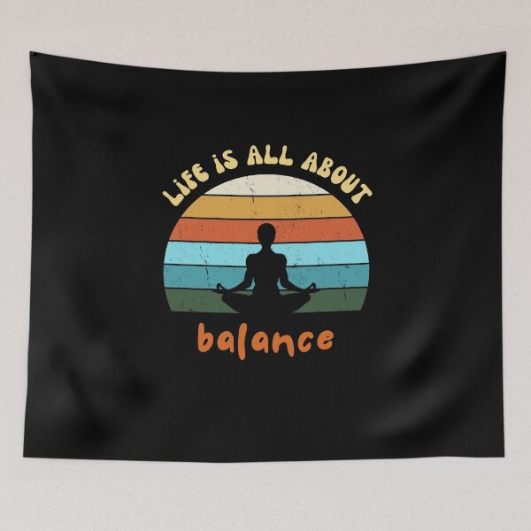 Item preview,  Life is All About Balance - Yoga and Meditation Retro Sunset designed and sold by SiYDesigns.