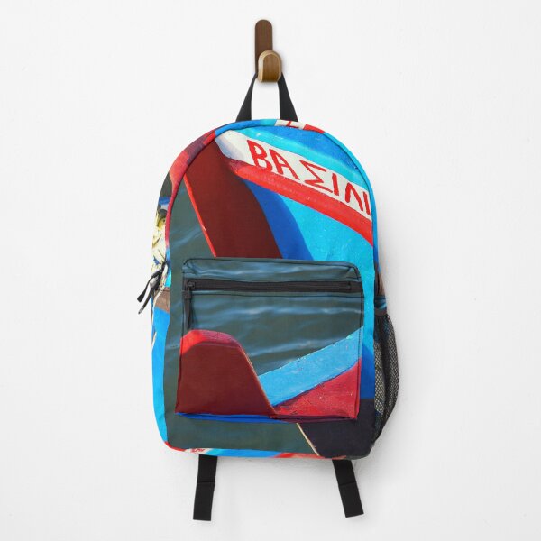 Artikelvorschau, Roter und blauer griechischer Fischerboot-Korfu-Griechenland-Kunstdruck von Nickbrayimages entworfen und verkauft von nickbrayimages.