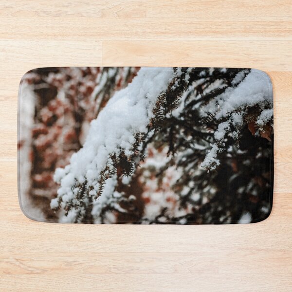 Item preview, Snow with autumn leaves in the background designed and sold by rogerhphoto.