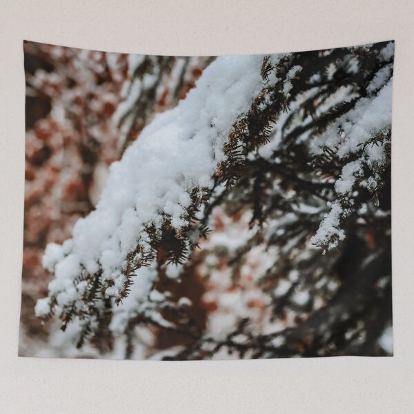Item preview, Snow with autumn leaves in the background designed and sold by rogerhphoto.
