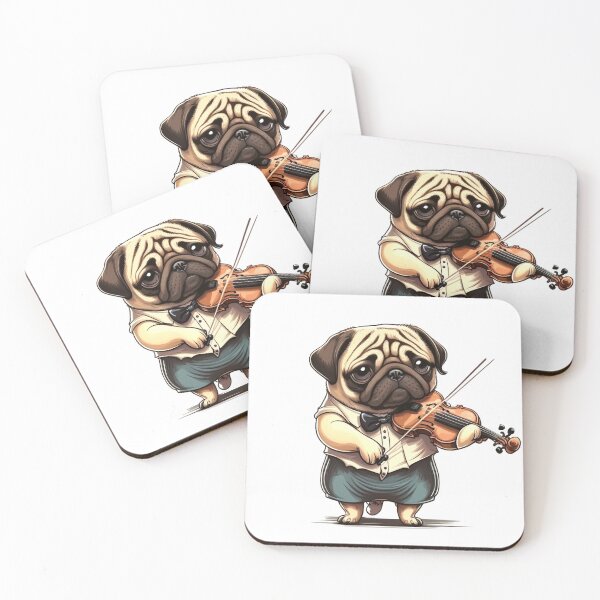 Item preview, Pug Dog Playing Violin Violinist Gift designed and sold by JackCurtis1991.