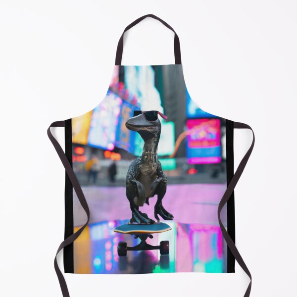 Item preview, Rare photo of a Velociraptor with sunglasses on a skateboard in Times Square designed and sold by Dirk4171.
