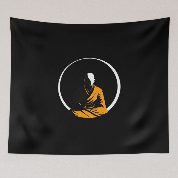 Item preview, Buddhist saffron monk meditating  designed and sold by Christolamber.