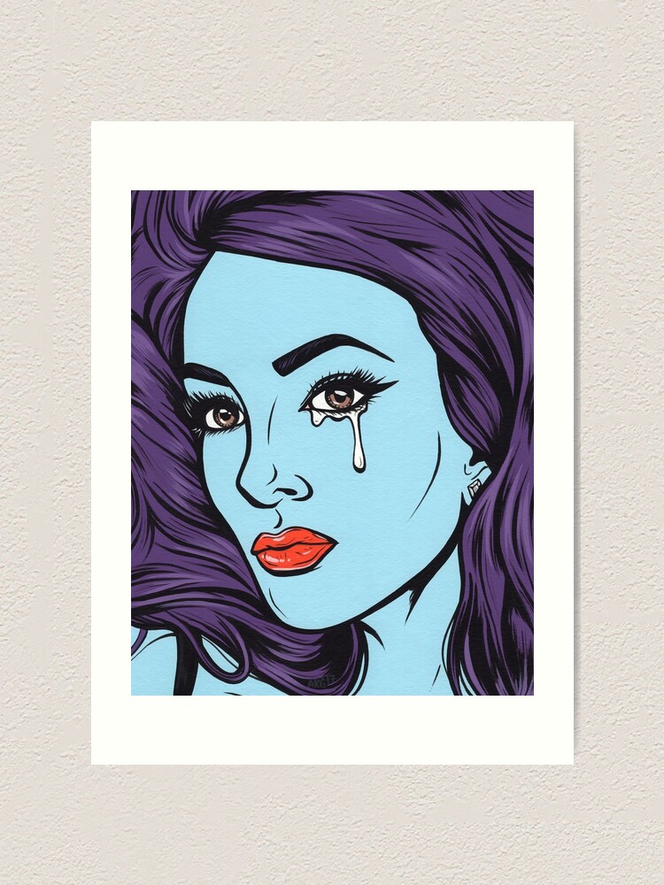 Purple Crying Comic Girl Art Print By Turddemon Redbubble