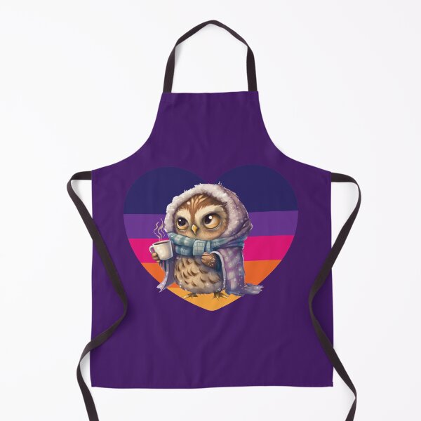 Item preview, Valentine Sunset Chibi Owl Drinking Hot Chocolate designed and sold by PBJArt.