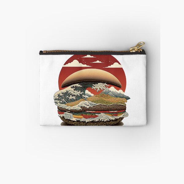 Item preview, Ukiyoe Burger: A Traditional Japanese Woodblock Print of a Hamburger in the Ukiyoe Style. designed and sold by BotTastic.