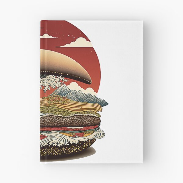 Item preview, Ukiyoe Burger: A Traditional Japanese Woodblock Print of a Hamburger in the Ukiyoe Style. designed and sold by BotTastic.