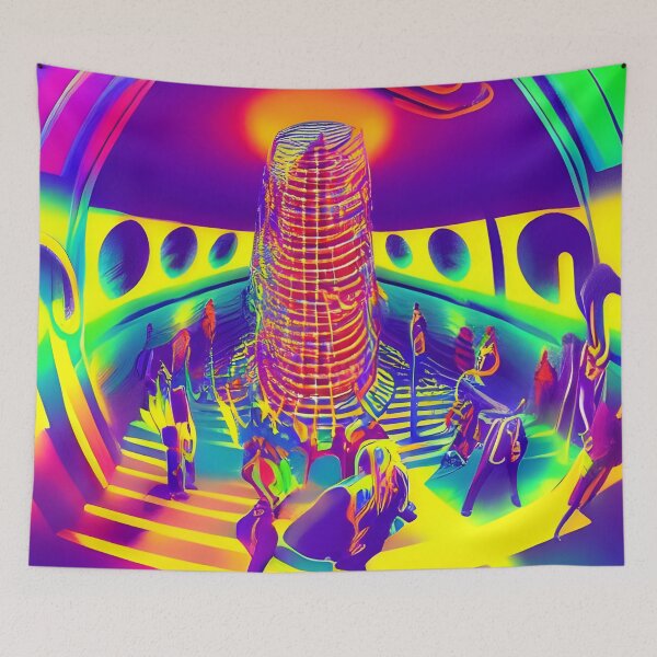 Item preview, Helter Skelter Rave Party No.2 - Astral Cosmic AI Illustration designed and sold by Recall-Design.