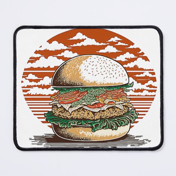 Item preview, Ukiyoe Burger: A Traditional Japanese Woodblock Print of a Hamburger in the Ukiyoe Style. designed and sold by BotTastic.