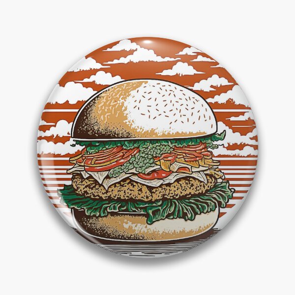 Item preview, Ukiyoe Burger: A Traditional Japanese Woodblock Print of a Hamburger in the Ukiyoe Style. designed and sold by BotTastic.