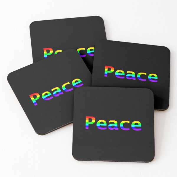 Item preview, Rainbow Stripes Peace Typography designed and sold by ellenhenry.