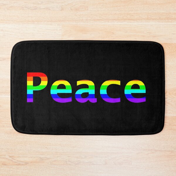 Item preview, Rainbow Stripes Peace Typography designed and sold by ellenhenry.