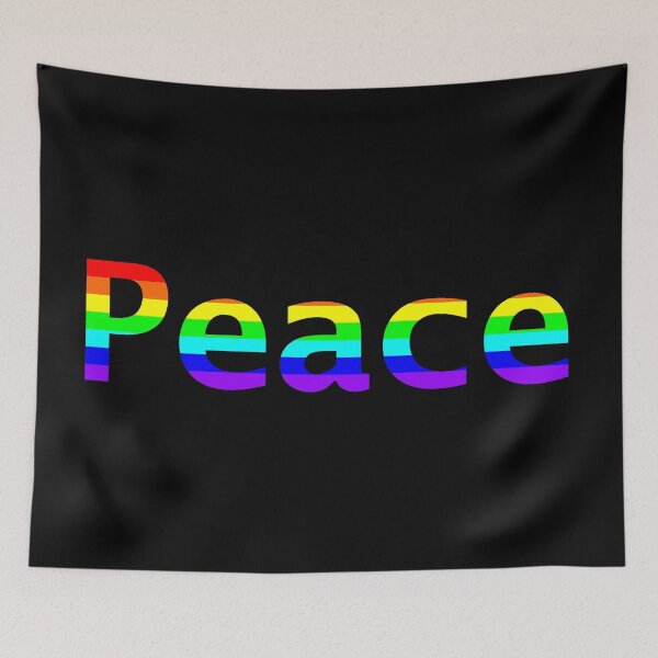 Item preview, Rainbow Stripes Peace Typography designed and sold by ellenhenry.