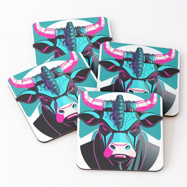 Item preview, Cyberpunk bull in a suit portrait digital illustration 1 designed and sold by vishalraifx.