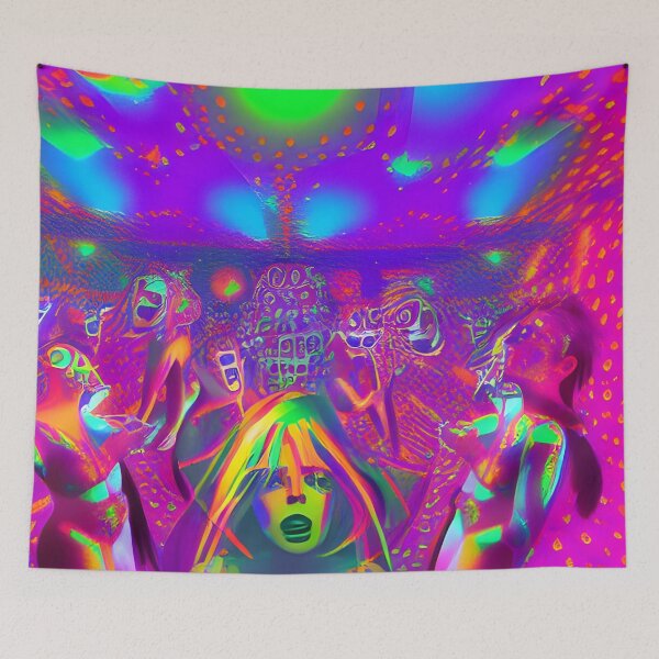 Item preview, Helter Skelter Rave Party No.5 - Astral Cosmic AI Illustration designed and sold by Recall-Design.
