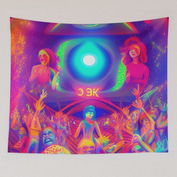 Item preview, Helter Skelter Rave Party No.8 - Astral Cosmic AI Illustration designed and sold by Recall-Design.