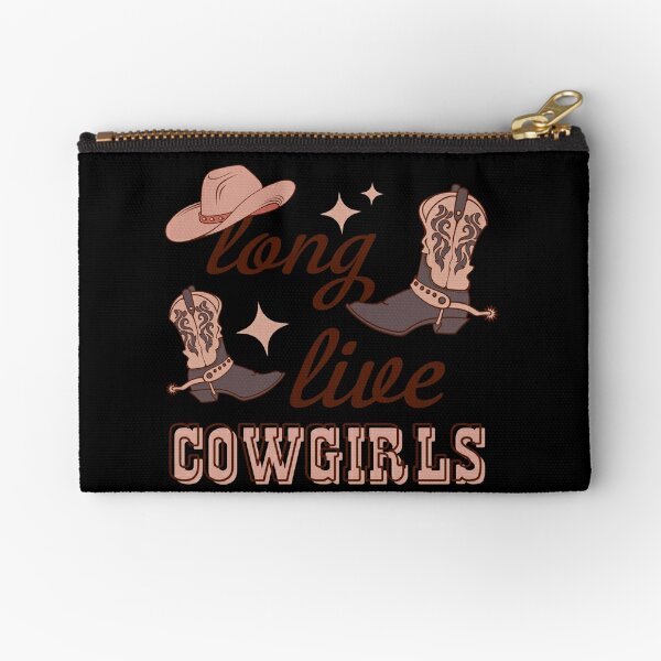 Long Live Cowgirls, Cowboy boots And Hat Zipper Pouch