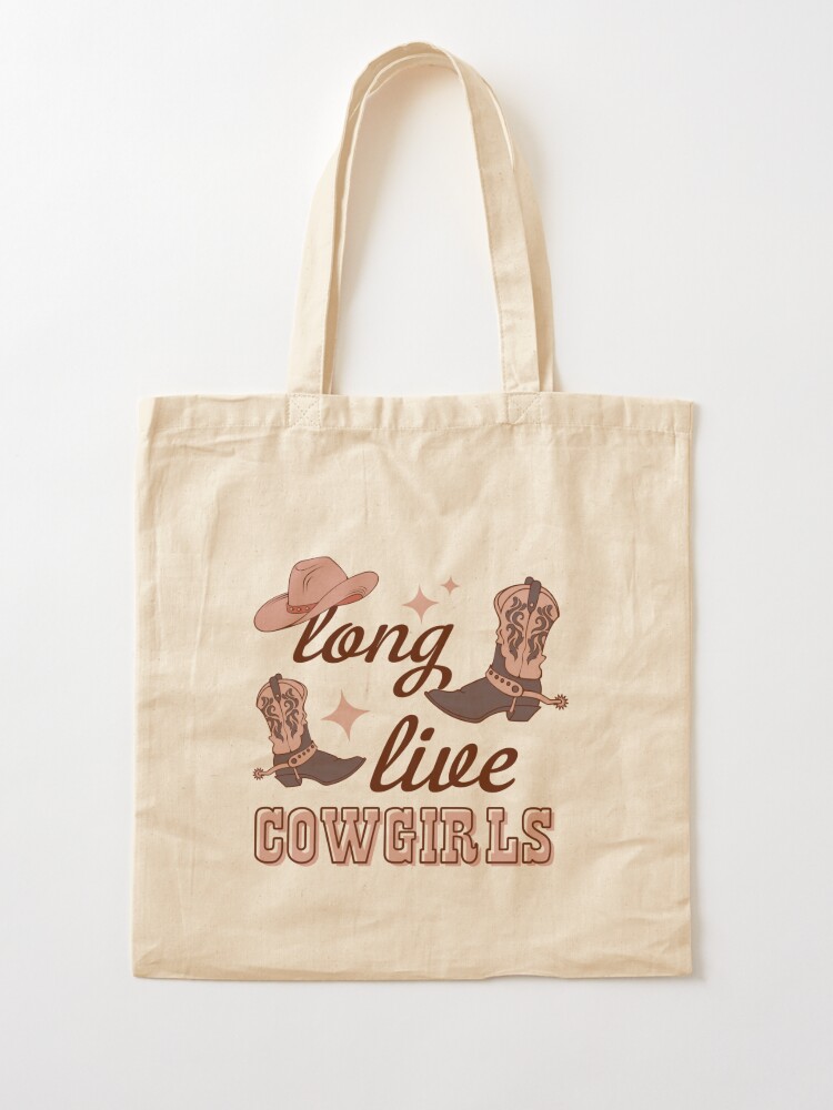 Country Western Canvas Tote, Long Live Cowgirls Shopping Bag