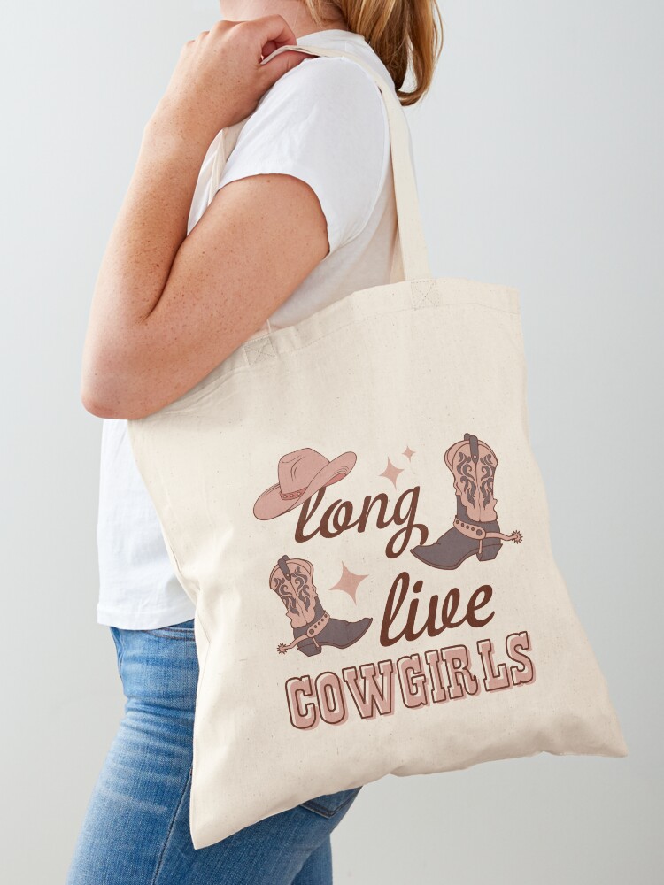 Country Western Canvas Tote, Long Live Cowgirls Shopping Bag