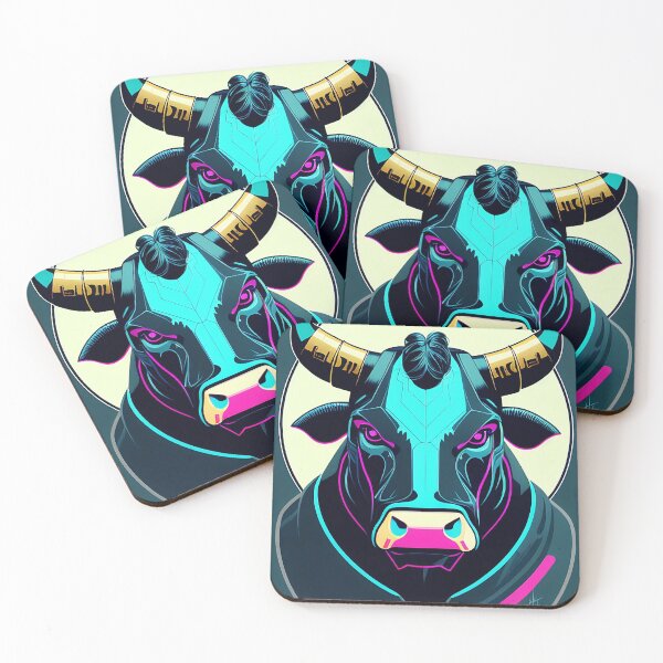 Item preview, Cyberpunk bull in a suit portrait digital illustration 2 designed and sold by vishalraifx.