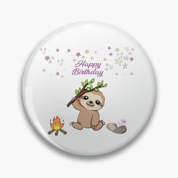 Item preview, Campfire sloth & Happy Birthday designed and sold by Ndli.