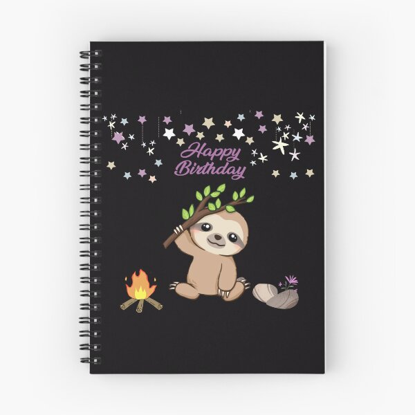 Item preview, Campfire sloth & Happy Birthday designed and sold by Ndli.
