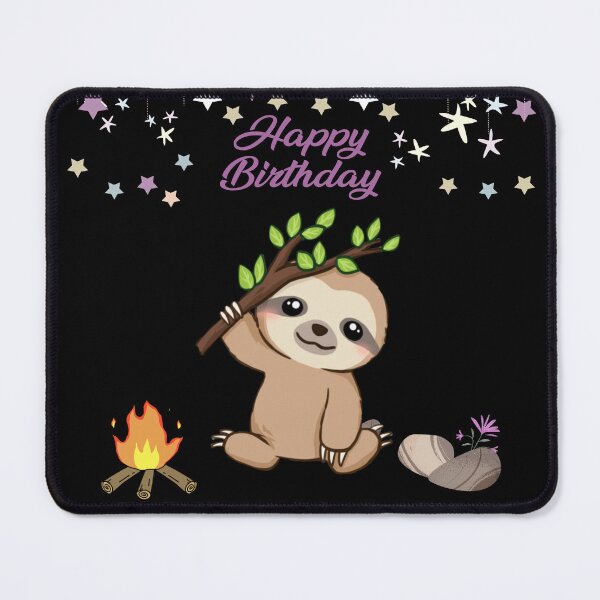 Item preview, Campfire sloth & Happy Birthday designed and sold by Ndli.