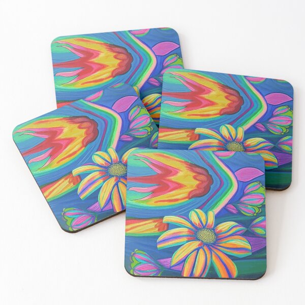 Item preview, Illusionary Hand-painted Floating Rainbow Flower  designed and sold by funnyhalloween.