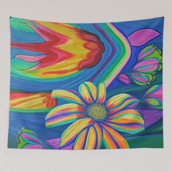 Item preview, Illusionary Hand-painted Floating Rainbow Flower  designed and sold by funnyhalloween.