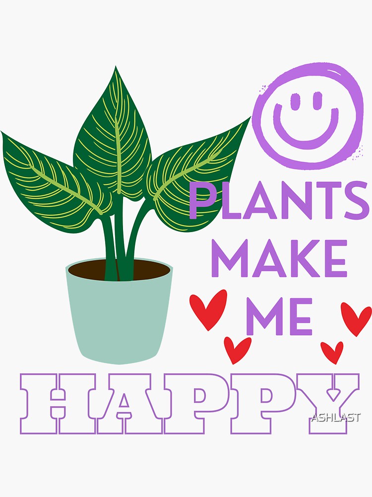 " potted plant smiley face plants make me happy" Sticker for Sale by
