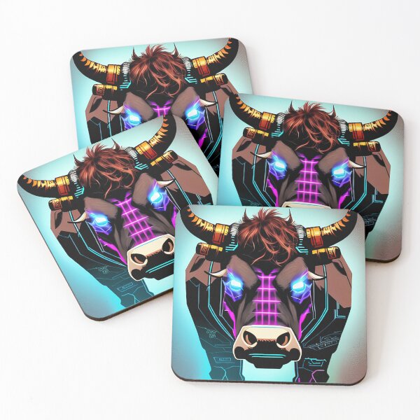 Item preview, Cyberpunk bull in a suit portrait digital illustration 6 designed and sold by vishalraifx.