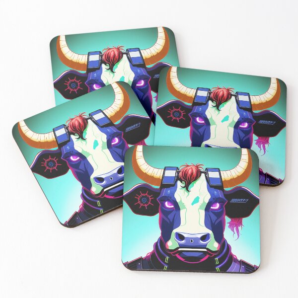 Item preview, Cyberpunk bull in a suit portrait digital illustration 7 designed and sold by vishalraifx.