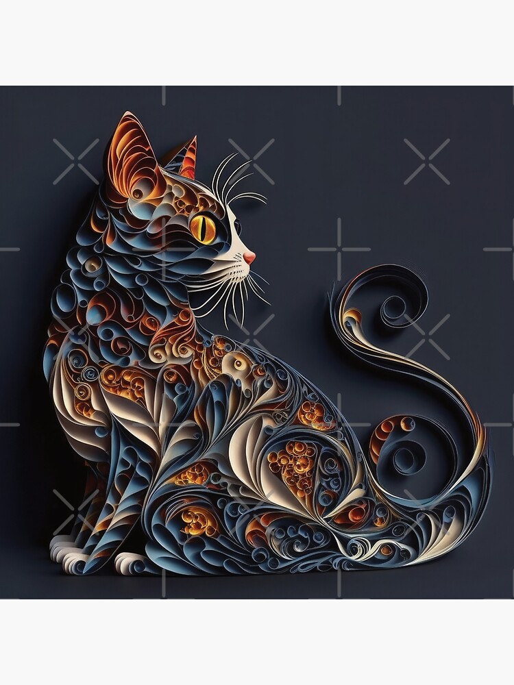 Paper quilling animal art, cat. Art Board Print for Sale by