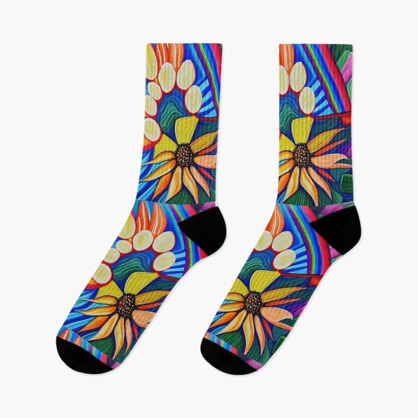 Item preview, Watercolor Hand-painted Floating Rainbow Flower  designed and sold by funnyhalloween.