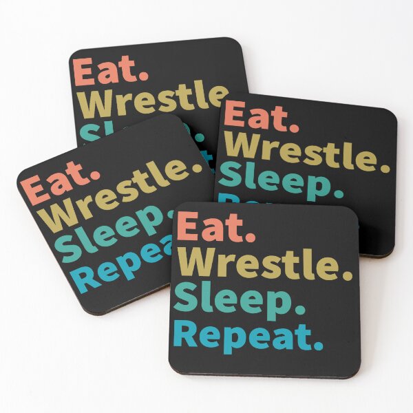Item preview, Eat wrestle sleep repeat-Hard wrestling powerful inspiration sunset retro designed and sold by Master4art.