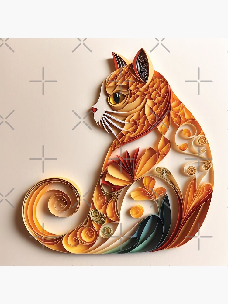 Paper quilling animal art, cat. Art Board Print for Sale by