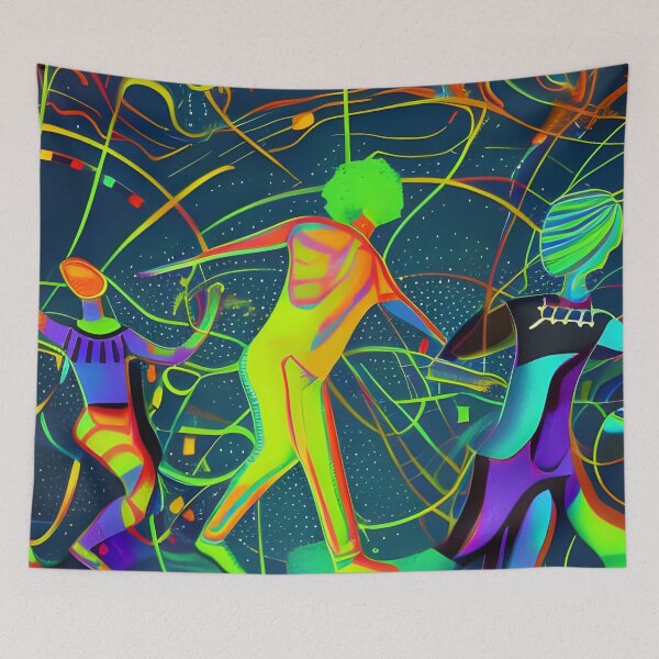 Item preview, Dancing People No.1 - Astral Cosmic AI Illustration designed and sold by Recall-Design.
