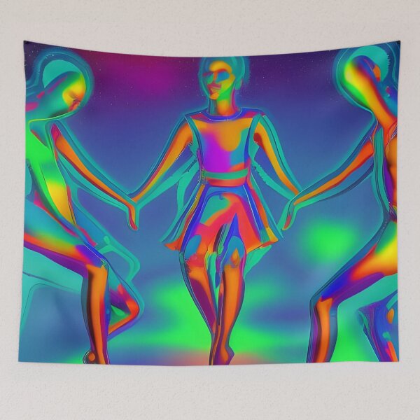 Item preview, Dancing People No.4 - Astral Cosmic AI Illustration designed and sold by Recall-Design.