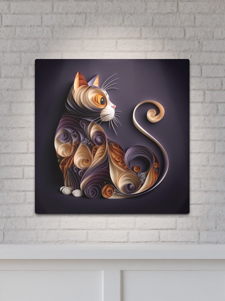 Paper quilling animal art, cat. Art Board Print for Sale by