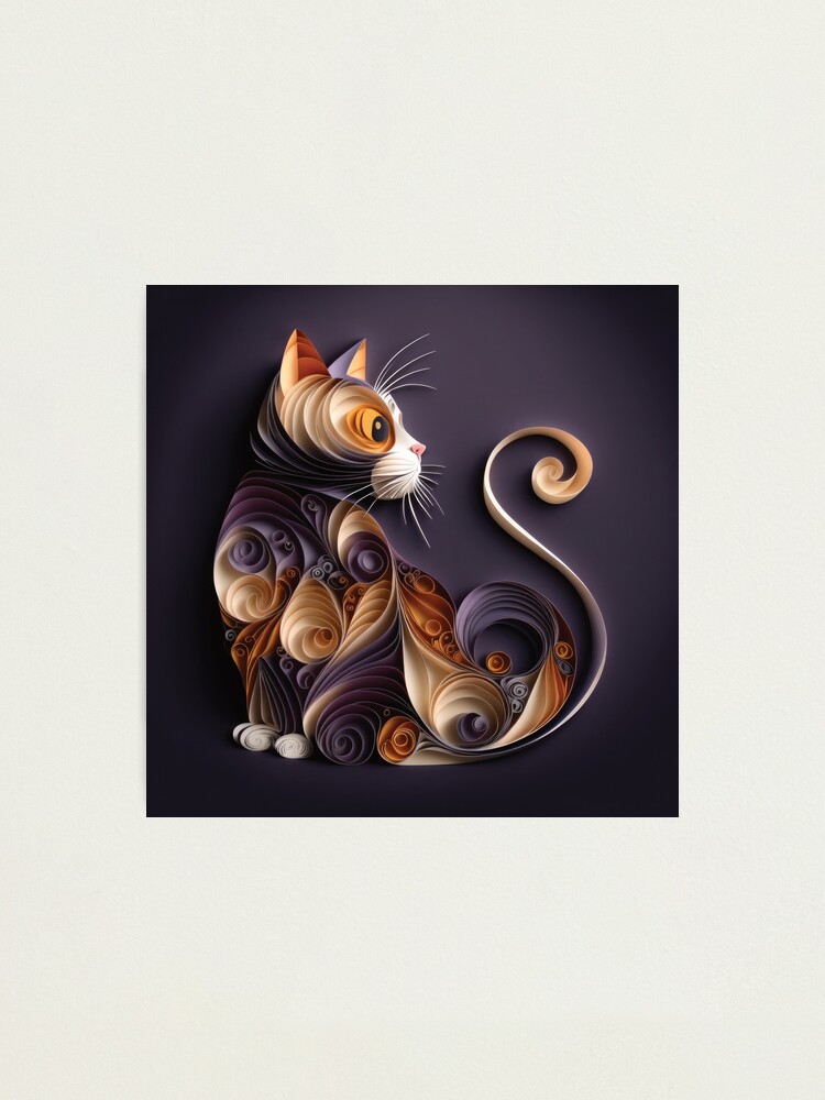 Paper quilling animal art, cat. Art Board Print for Sale by