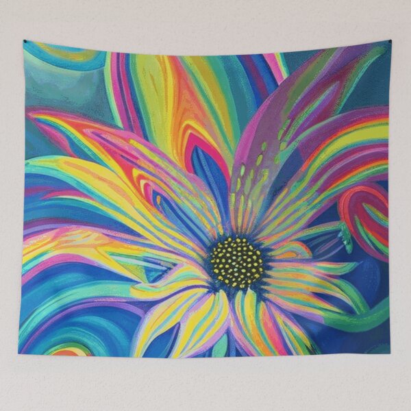 Item preview, Custom Optical Floating Rainbow Flower Watercolor  designed and sold by funnyhalloween.
