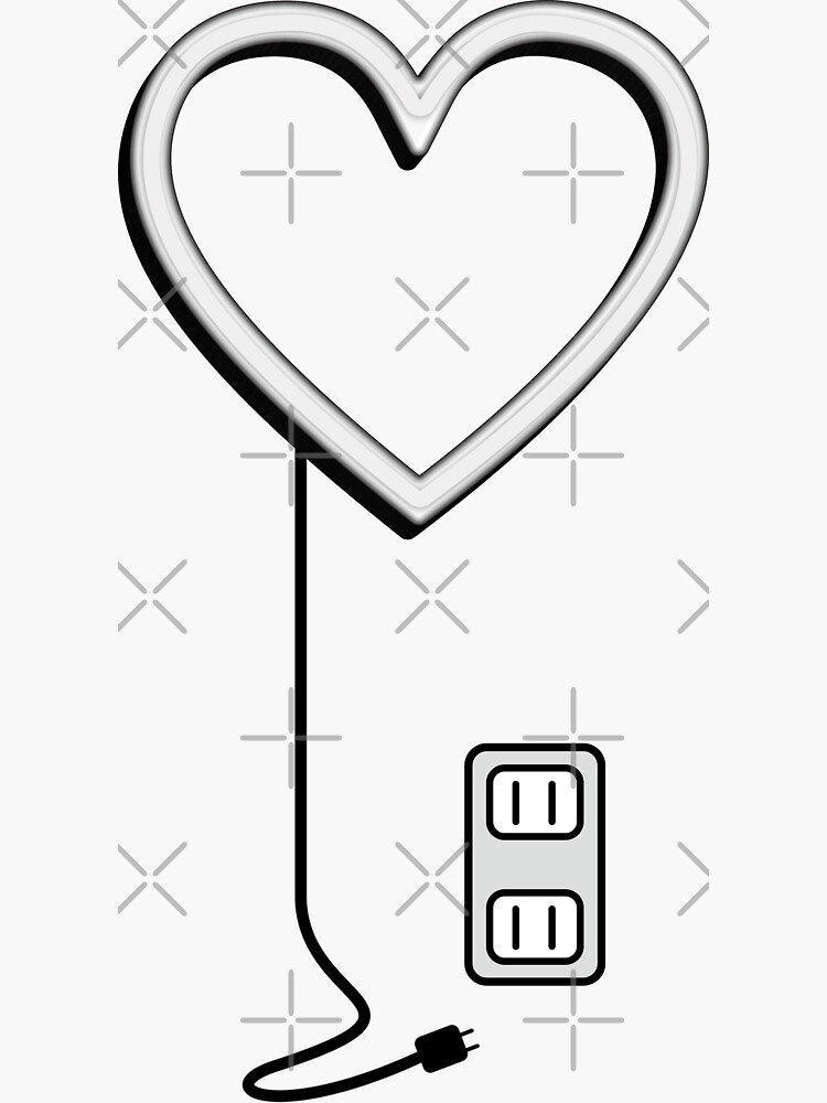 switch off heart Sticker for Sale by hyphen-design