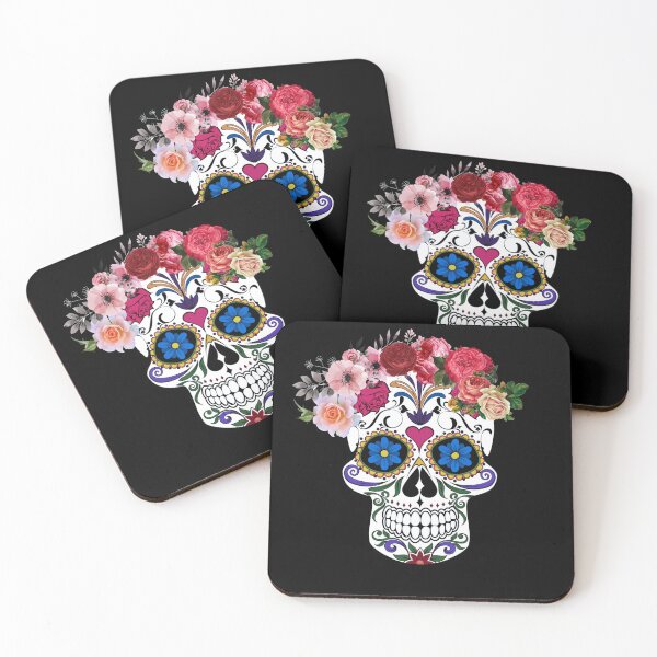 Item preview, Sugar skull with roses designed and sold by Misschemical.