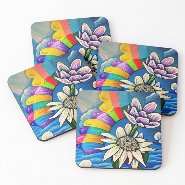 Item preview,  Custom Optical Floating Rainbow Flower Watercolor  designed and sold by funnyhalloween.