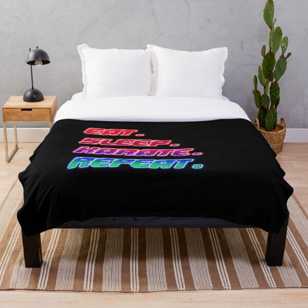 Item preview, Eat karate sleep repeat-inspirational karate fighter glowing red to green gradient designed and sold by Master4art.